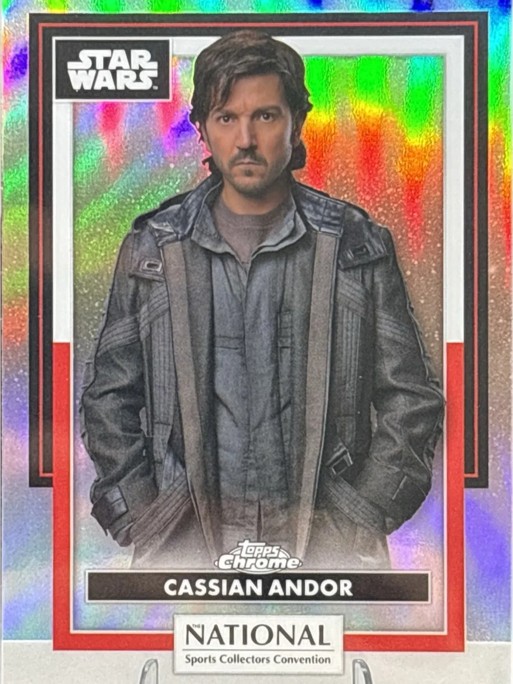 Topps Chrome Star Wars Cassian Andor Trading Card - Nationals LE Print Holo Foil